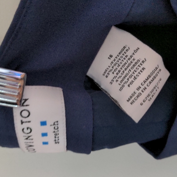 Covington Stretch 16 Navy Blue Career Wear Skirt - Picture 3 of 3